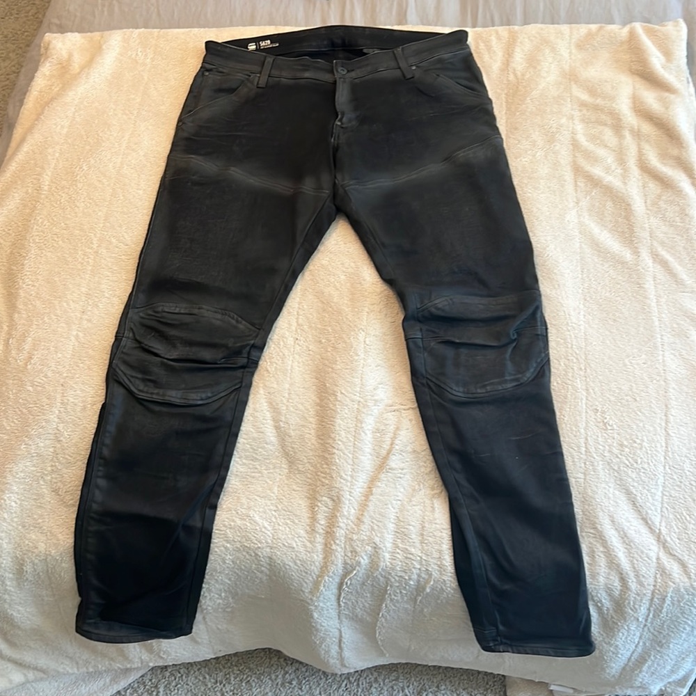Mens G-Star 5620 3D Super Slim Black Jeans w Stretch. Size 36w / 32l